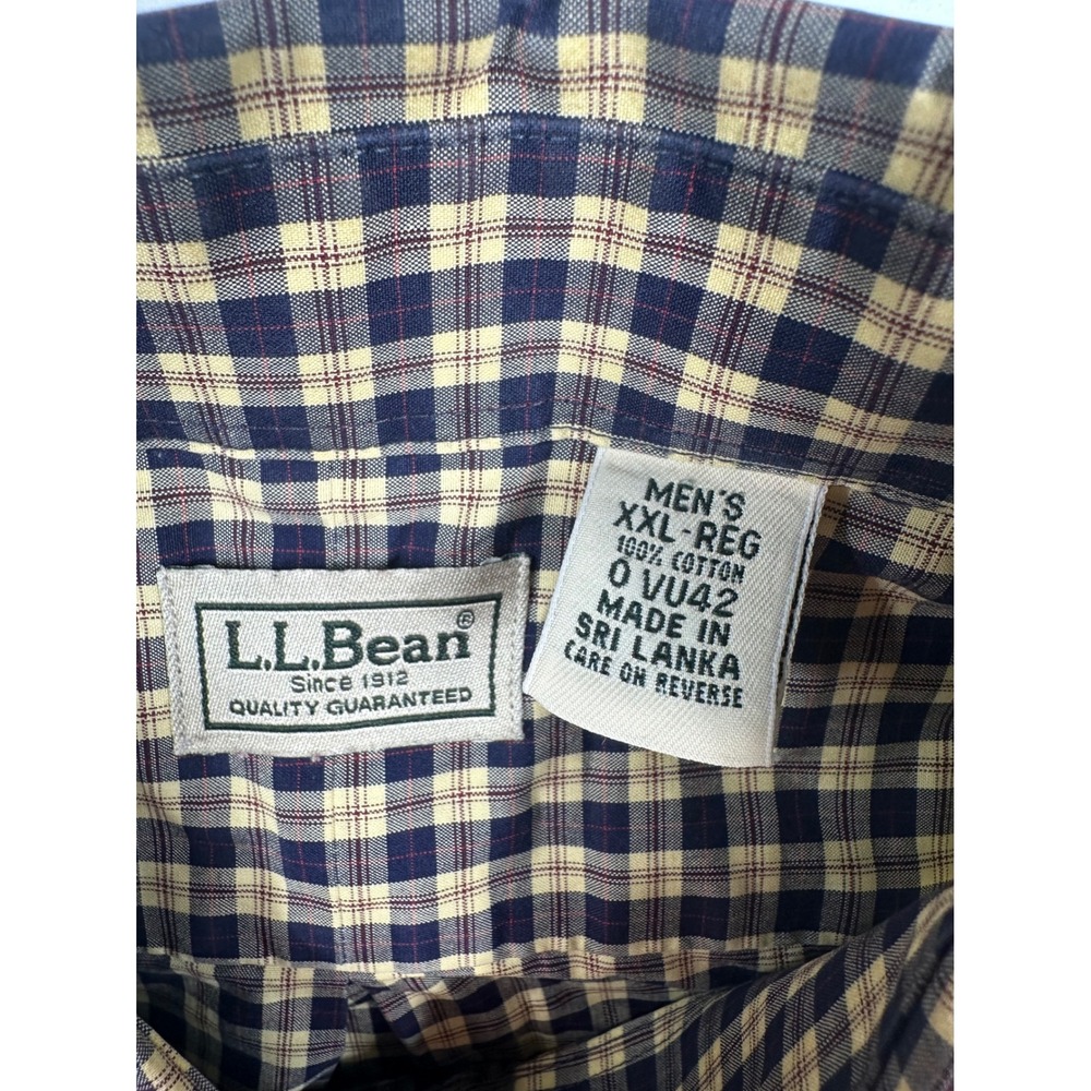 LL Bean Men's Plaid Button Down Shirt XXL REG Short Sleeve Casual Outdoor - Picture 2 of 4